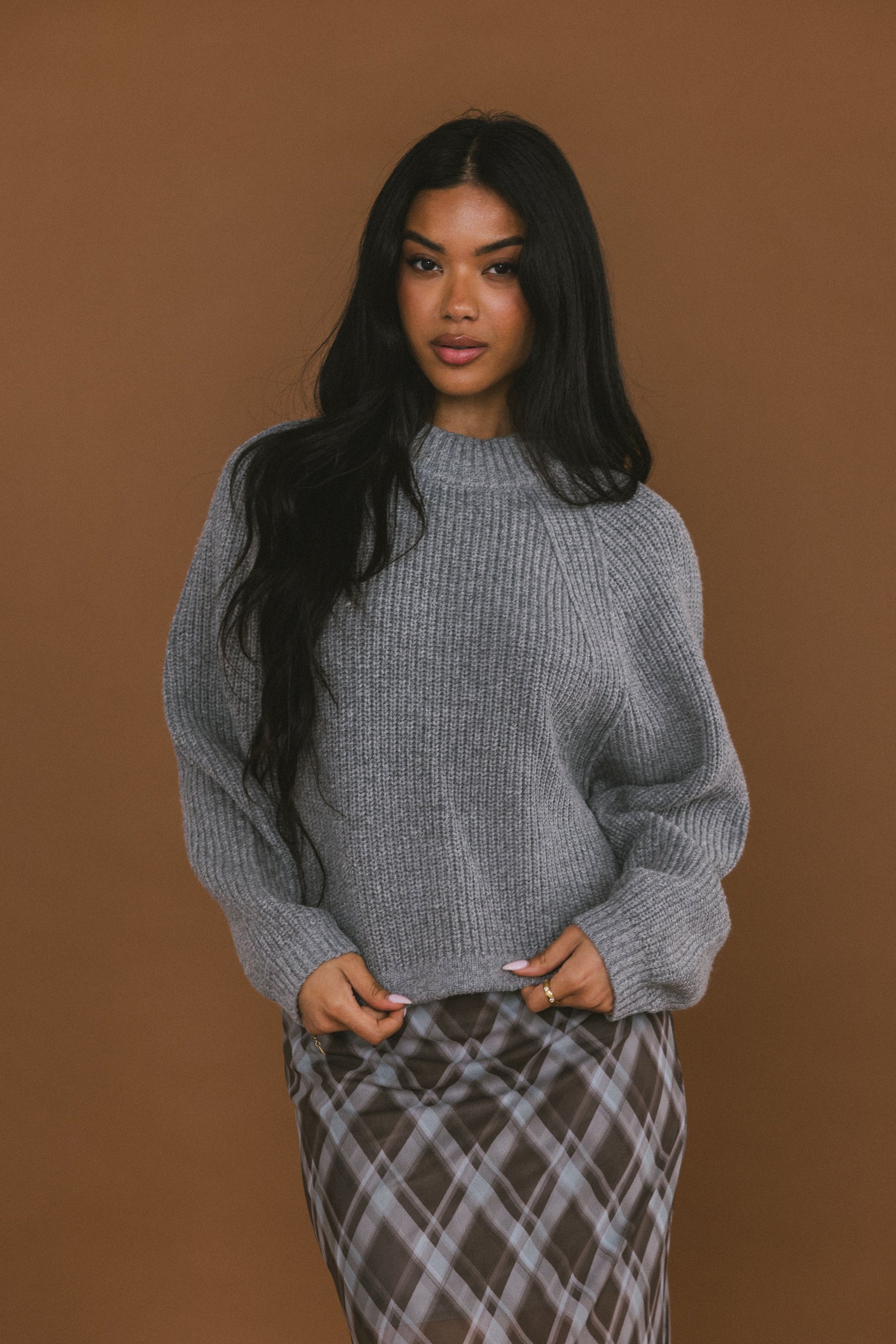 Shayla Knit Sweater in Grey