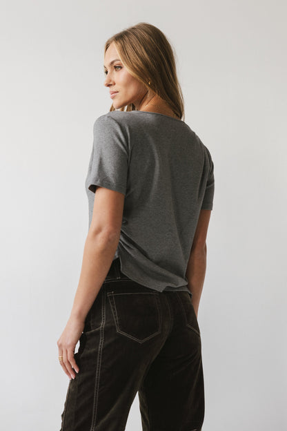 Stan Ruched Top in Grey
