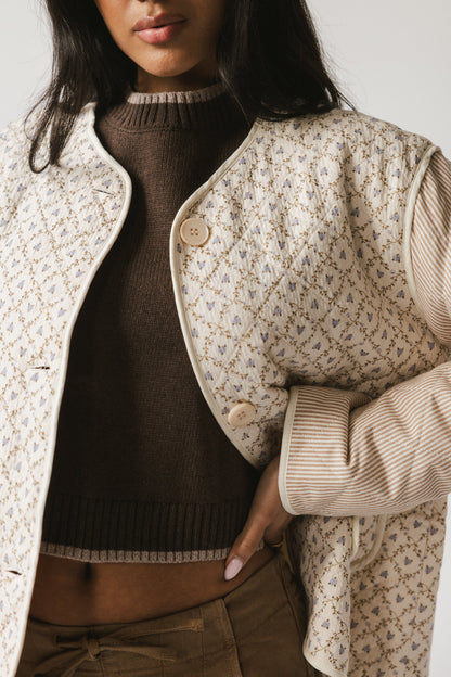 Lucas Quilted Jacket in Latte