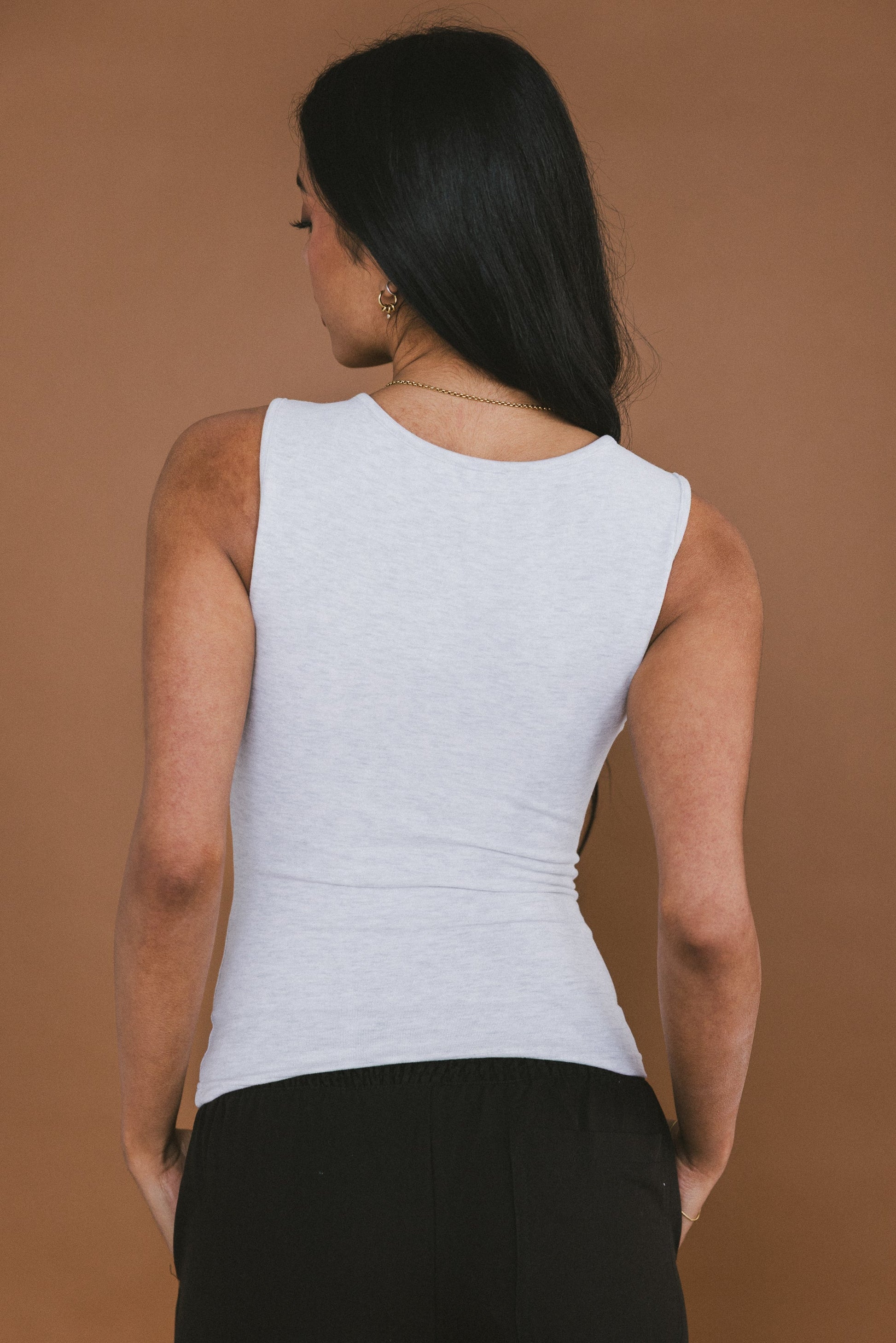Alder Fitted Tank in Grey