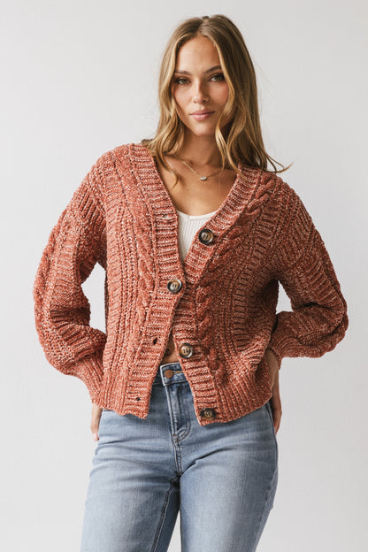 Brett Oversized Cardigan in Brick