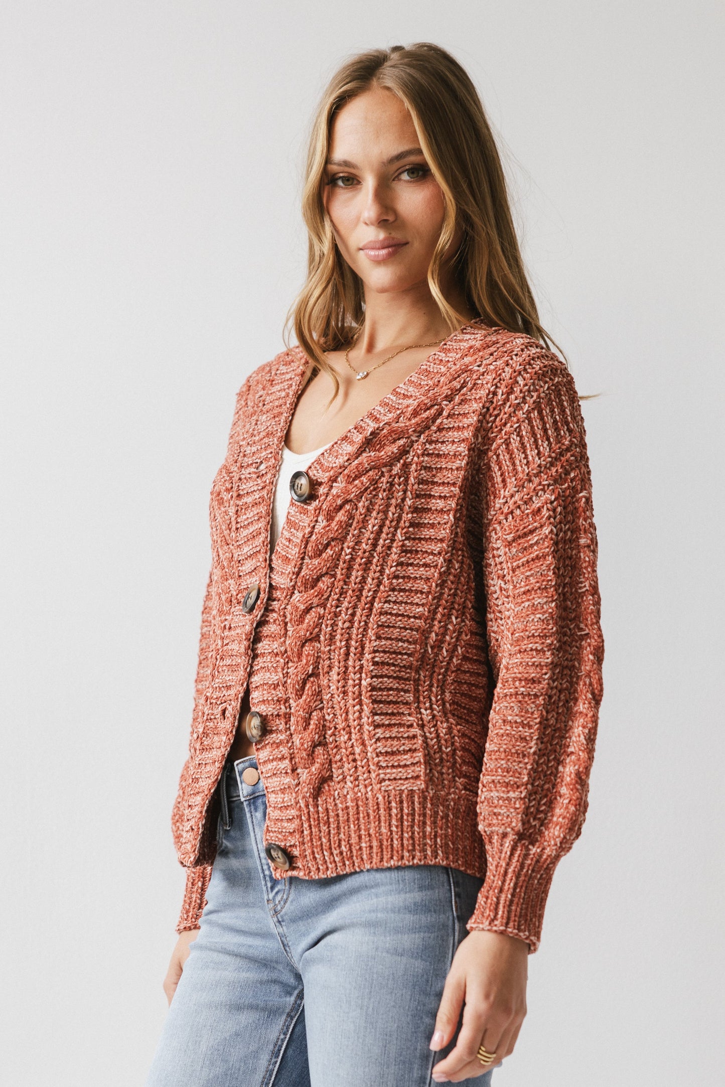 Brett Oversized Cardigan in Brick