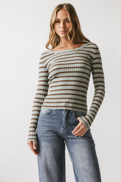 Petra Striped Sweater in Blue