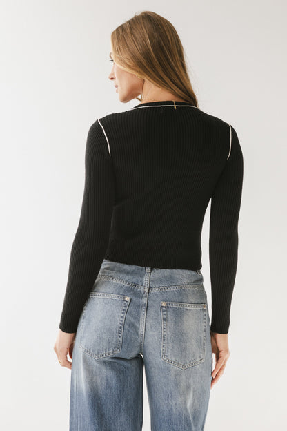 Russel Ribbed Sweater in Black