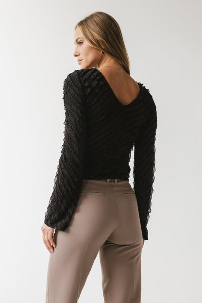 Brianna Ruffle Top in Black