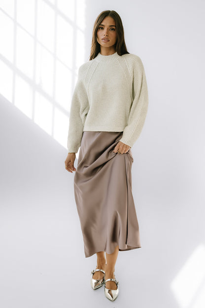 Tory Satin Maxi Skirt in Mauve