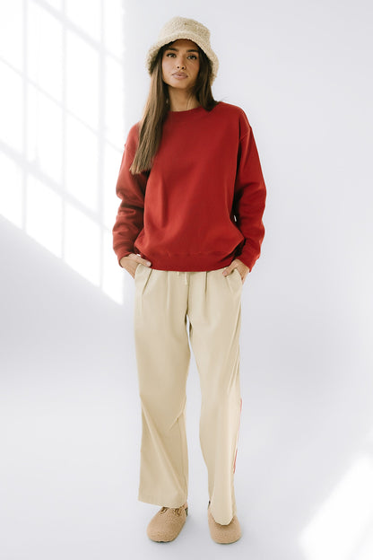 Marie Oversized Sweatshirt in Red
