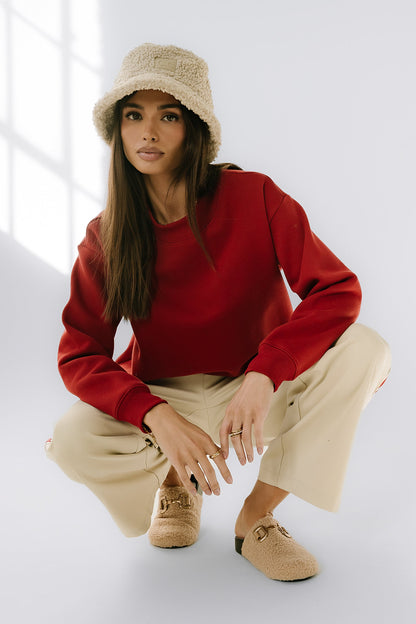 Marie Oversized Sweatshirt in Red