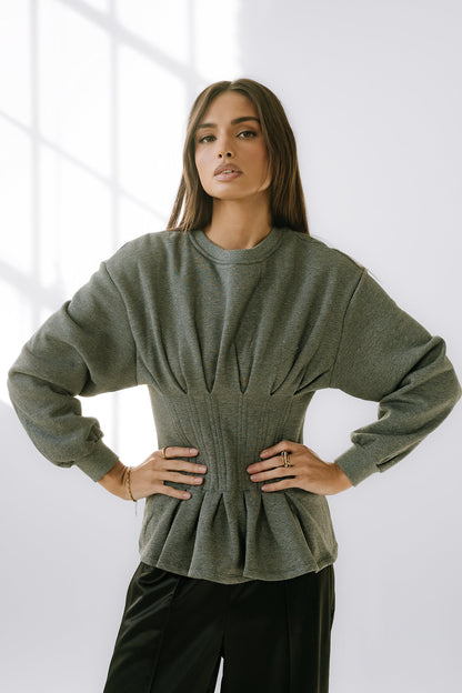 York Pleated Sweater