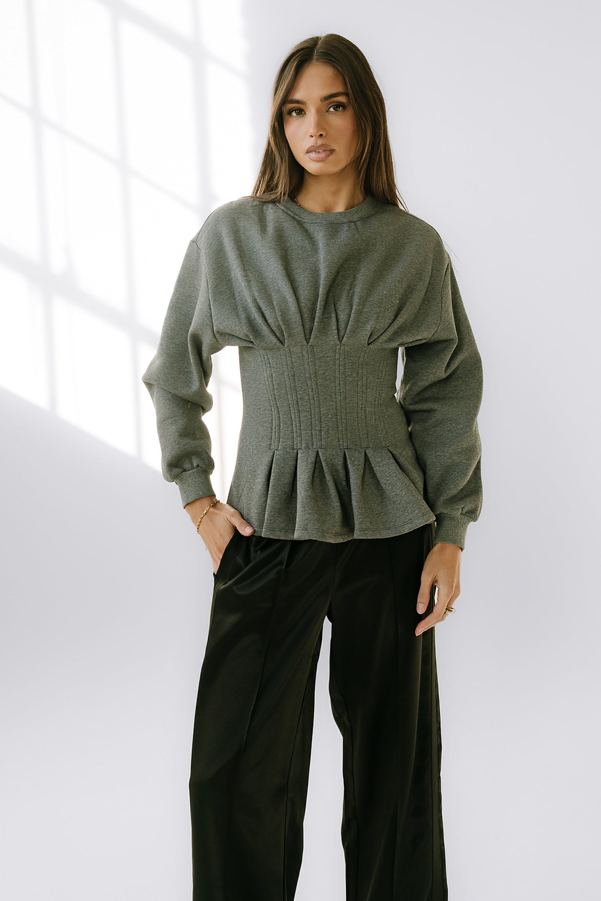 York Pleated Sweater
