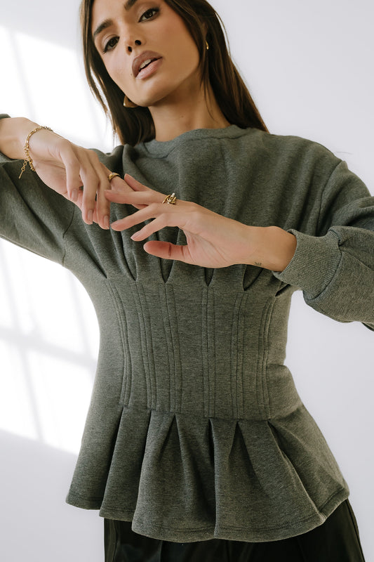 York Pleated Sweater