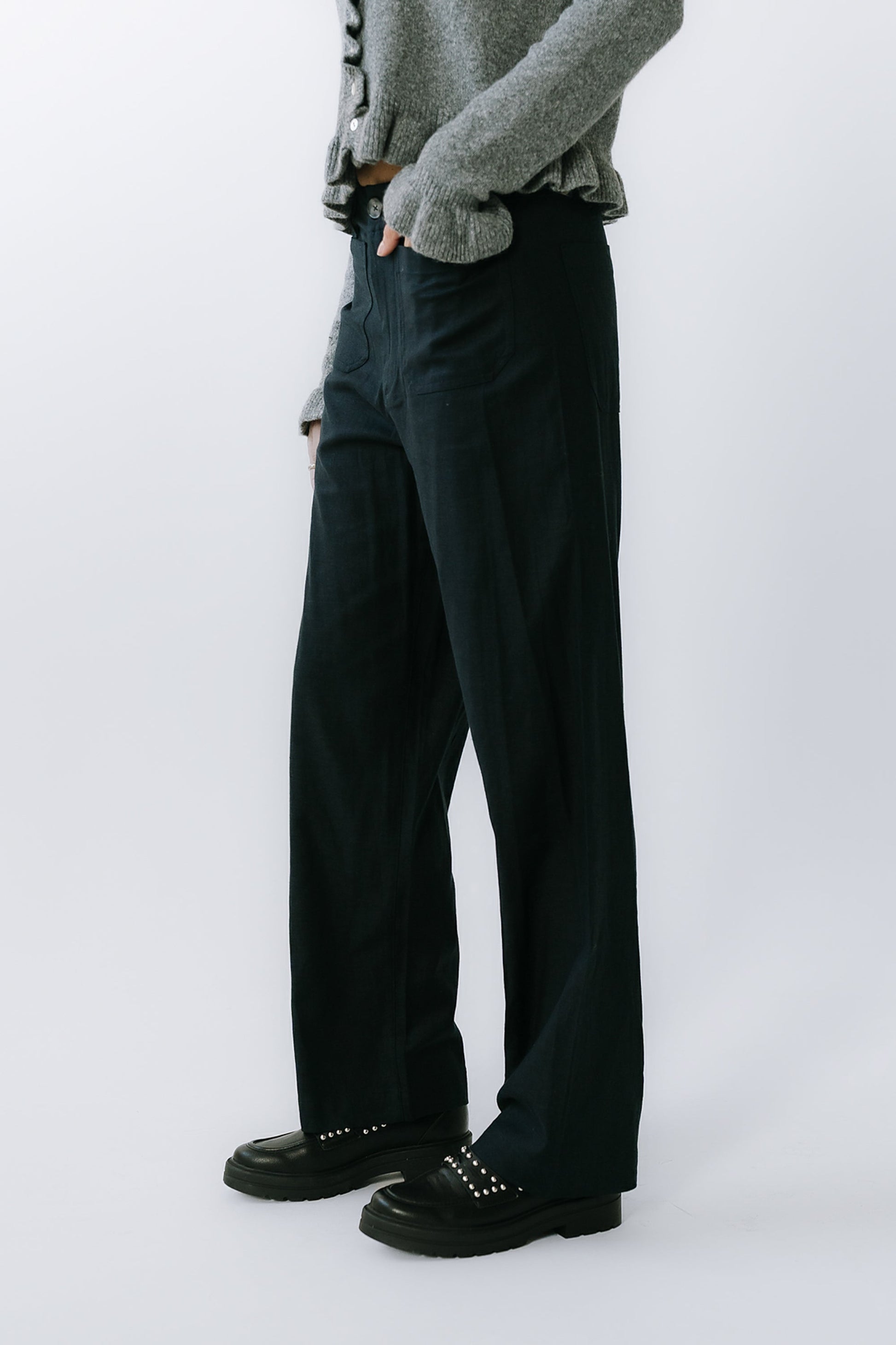 Lander Wide Leg Pants in Navy