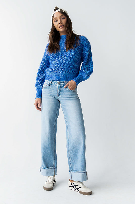 Noel Two Toned Sweater in Blue