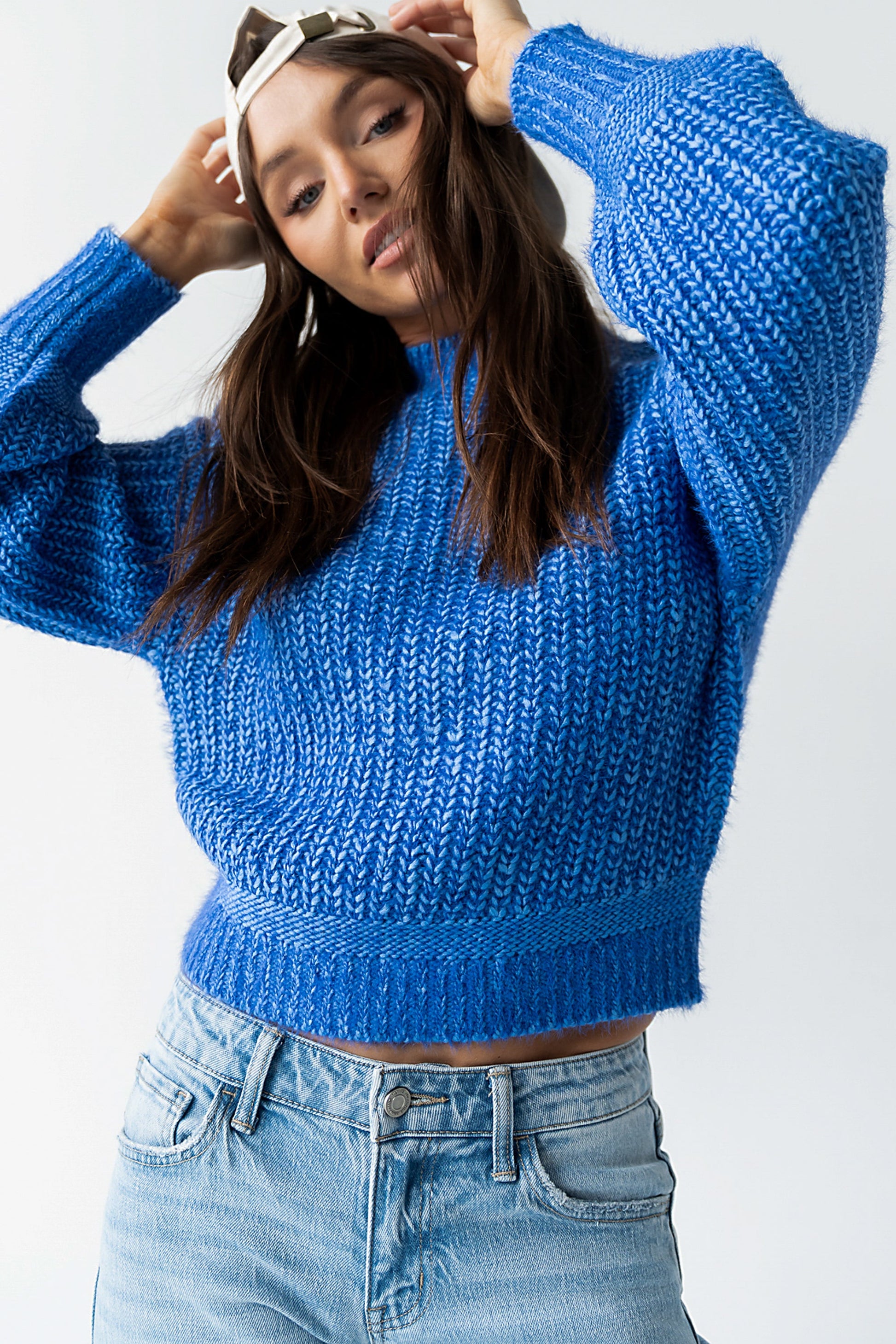 Noel Two Toned Sweater in Blue