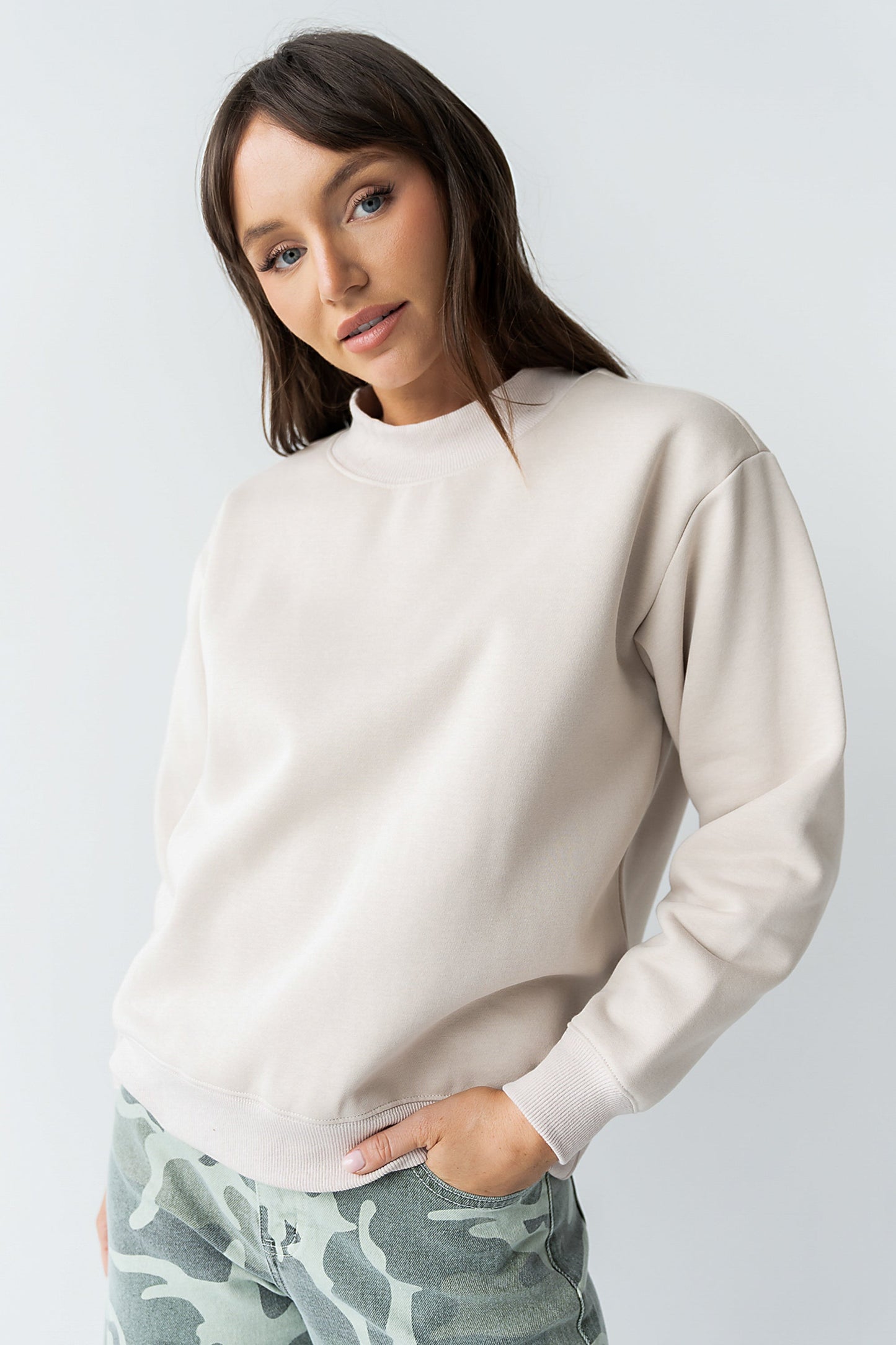 Marie Oversized Sweatshirt in Beige
