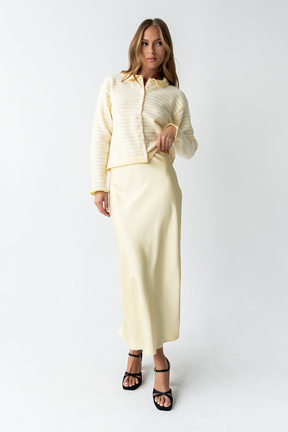 Brenna Striped Cardigan in Yellow