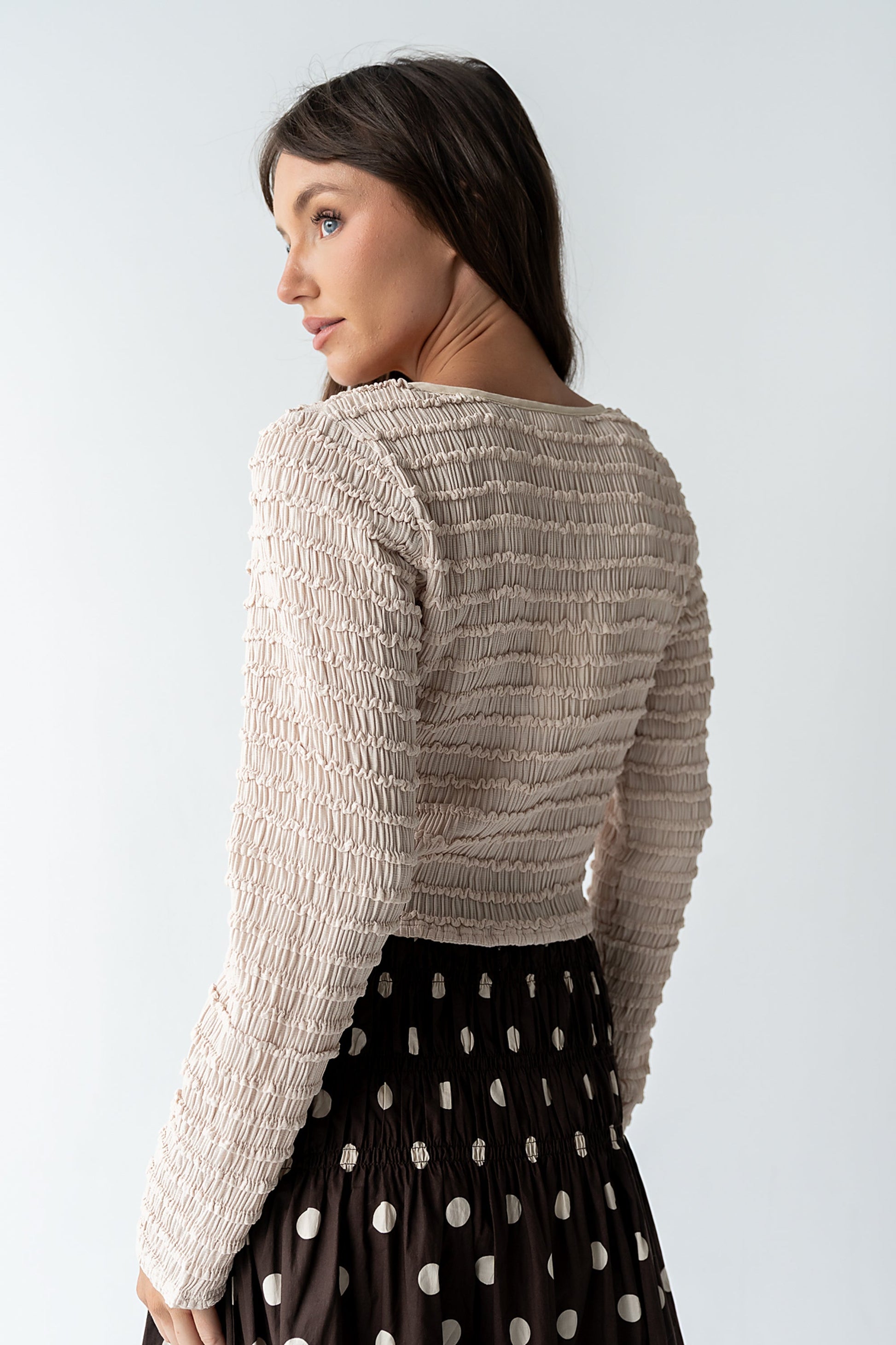 Jordy Textured Top in Natural