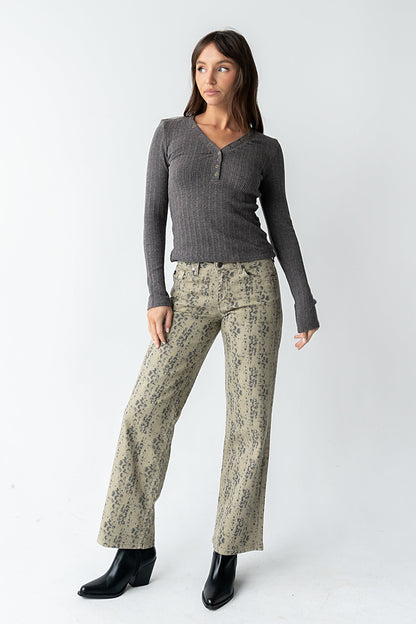 Mckayla Textured Top in Charcoal