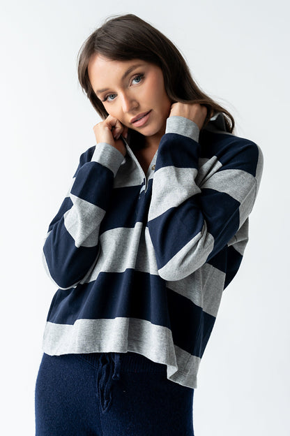 Kaysen Striped Top in Navy