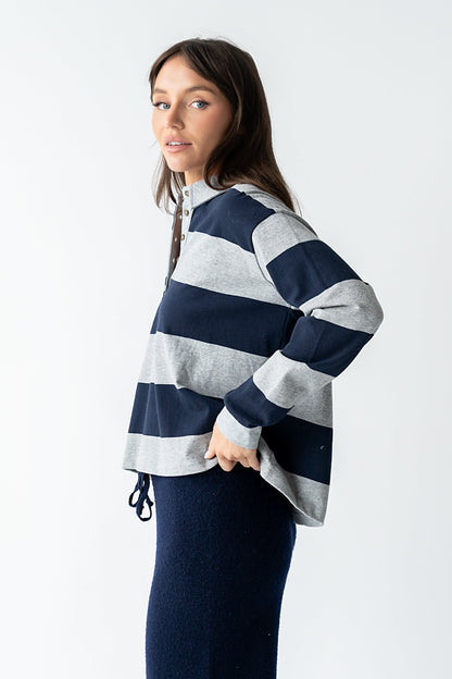 Kaysen Striped Top in Navy