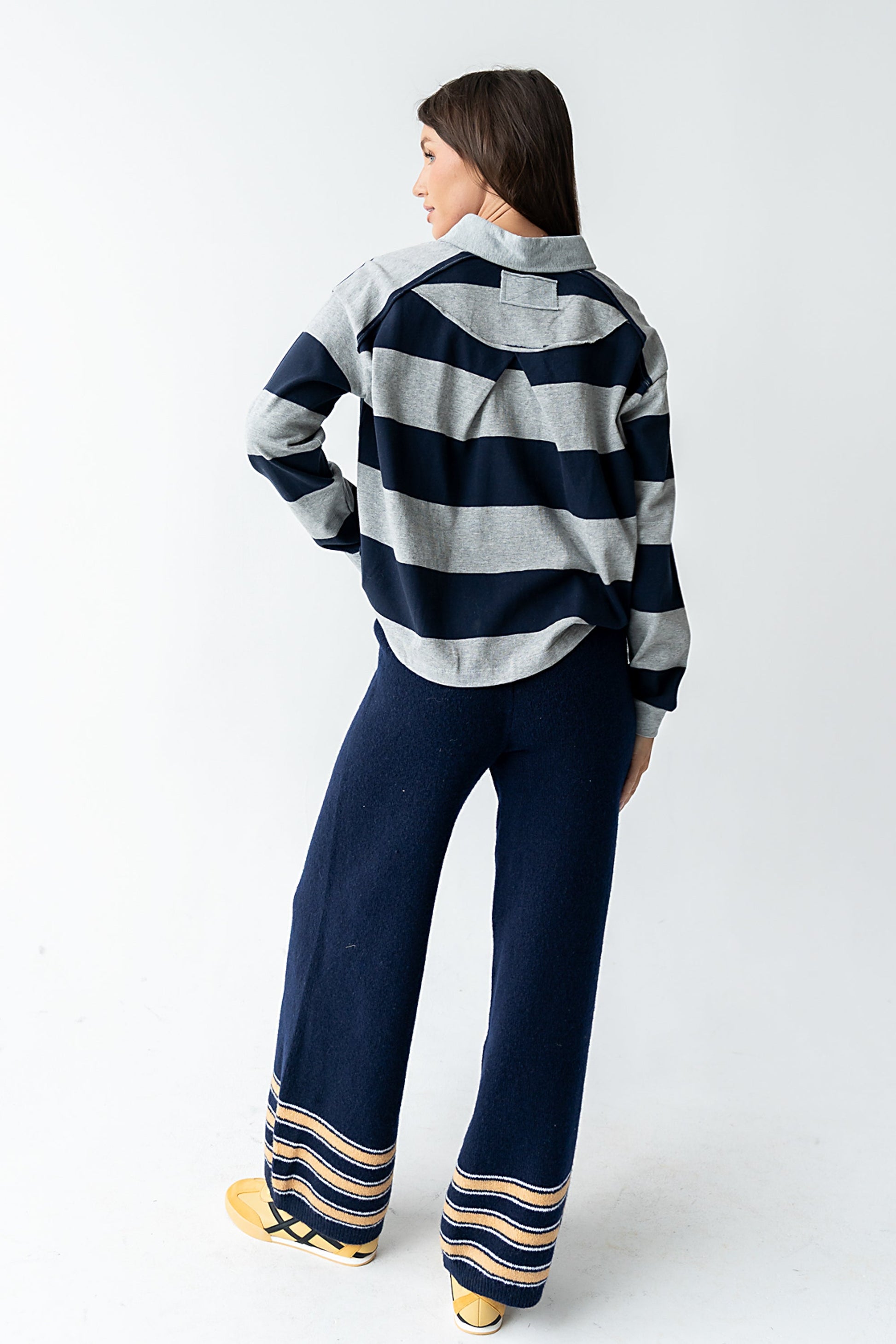 Kaysen Striped Top in Navy