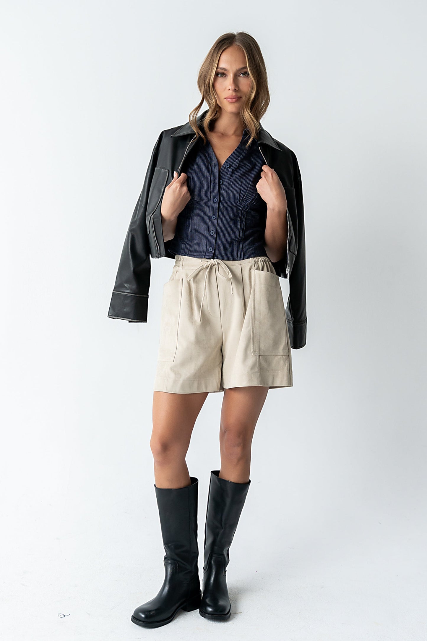 Lacie Striped Blouse in Navy