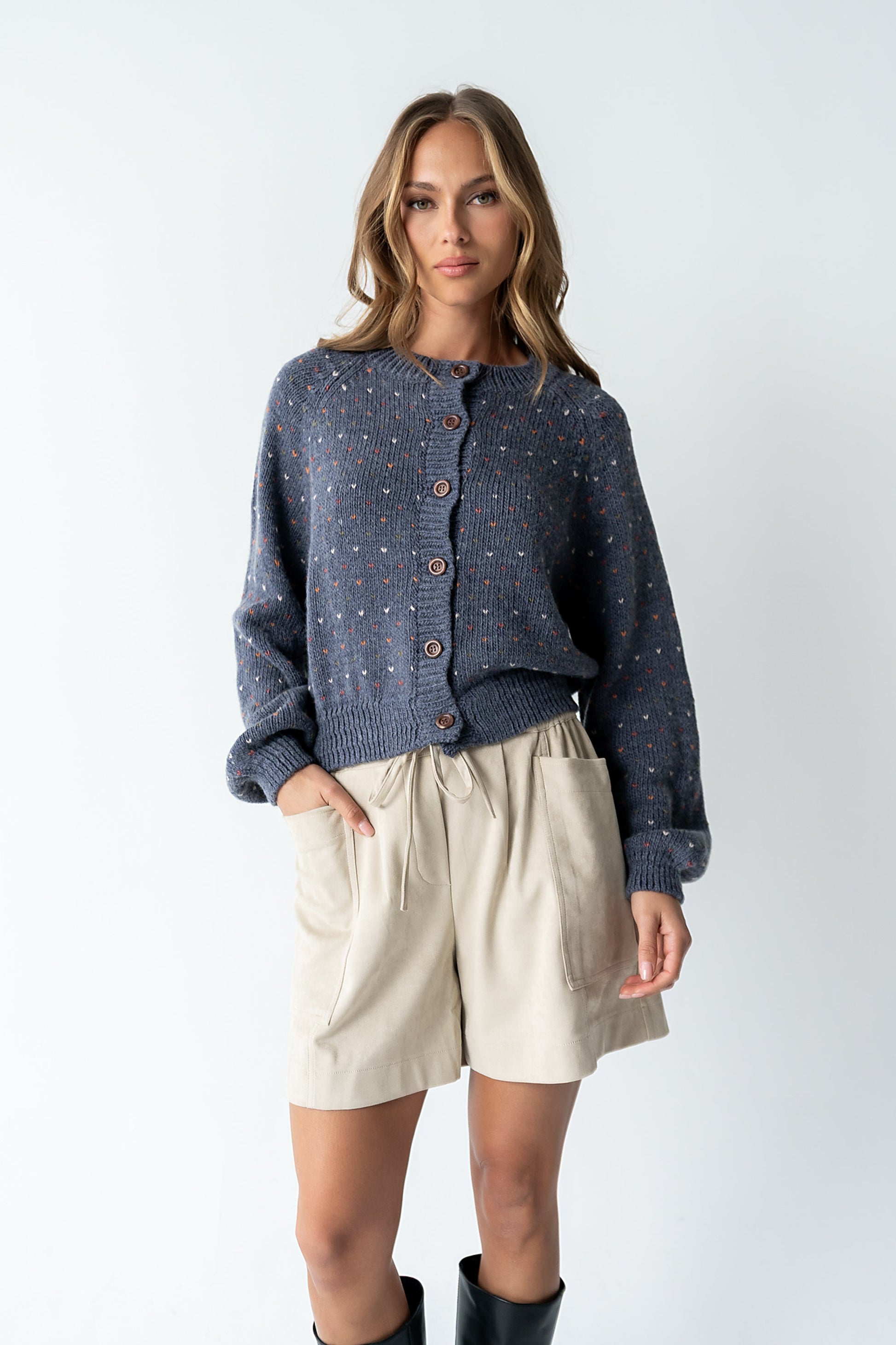 Sophie Knit Cardigan in Navy - FINAL SALE