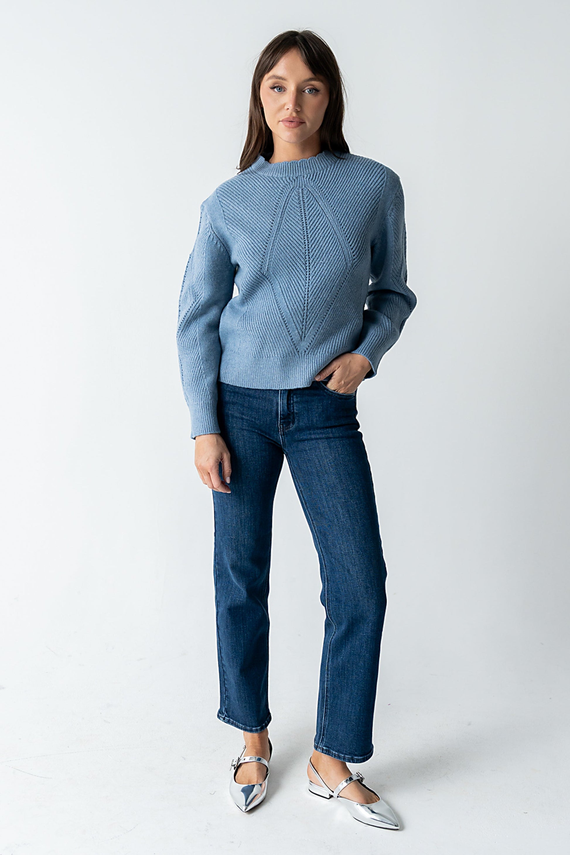 Bostyn Knit Sweater in Blue
