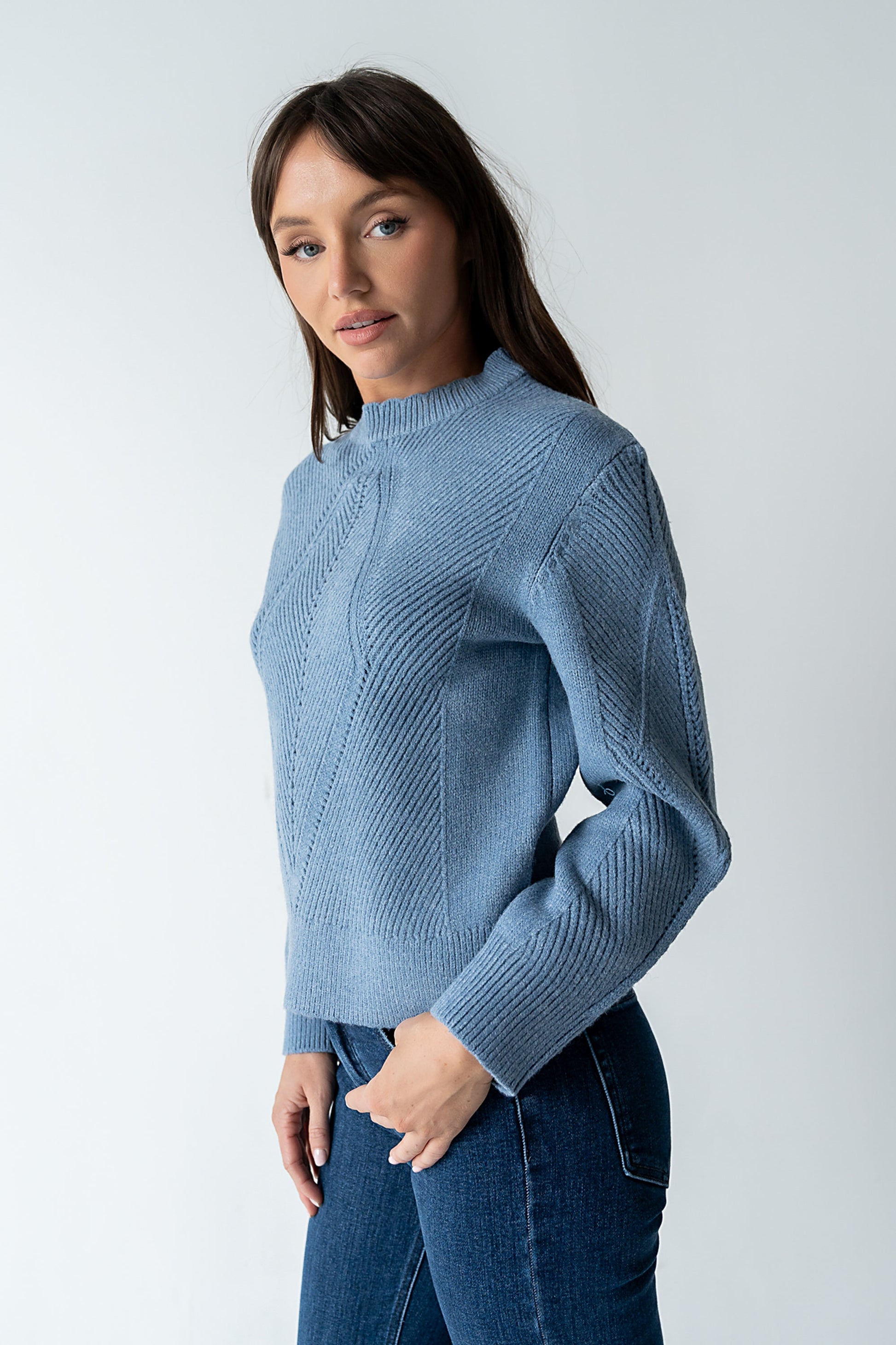 Bostyn Knit Sweater in Blue