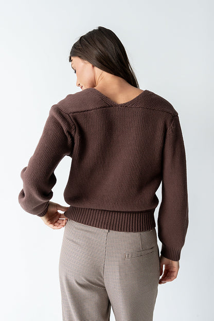 Marlie Knit Cardigan in Brown