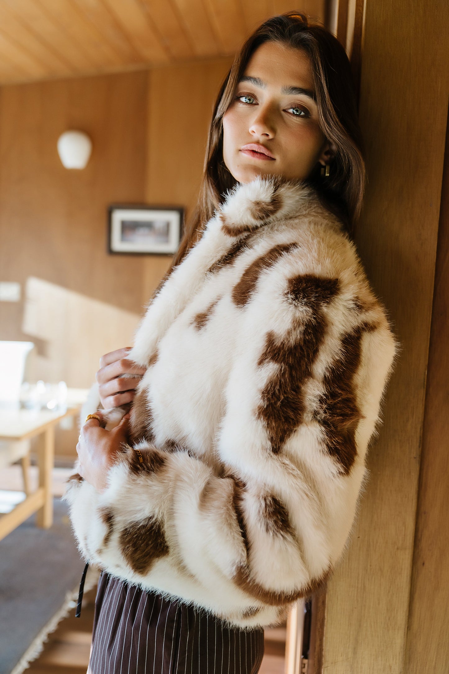 Ollie Cropped Faux Fur Coat