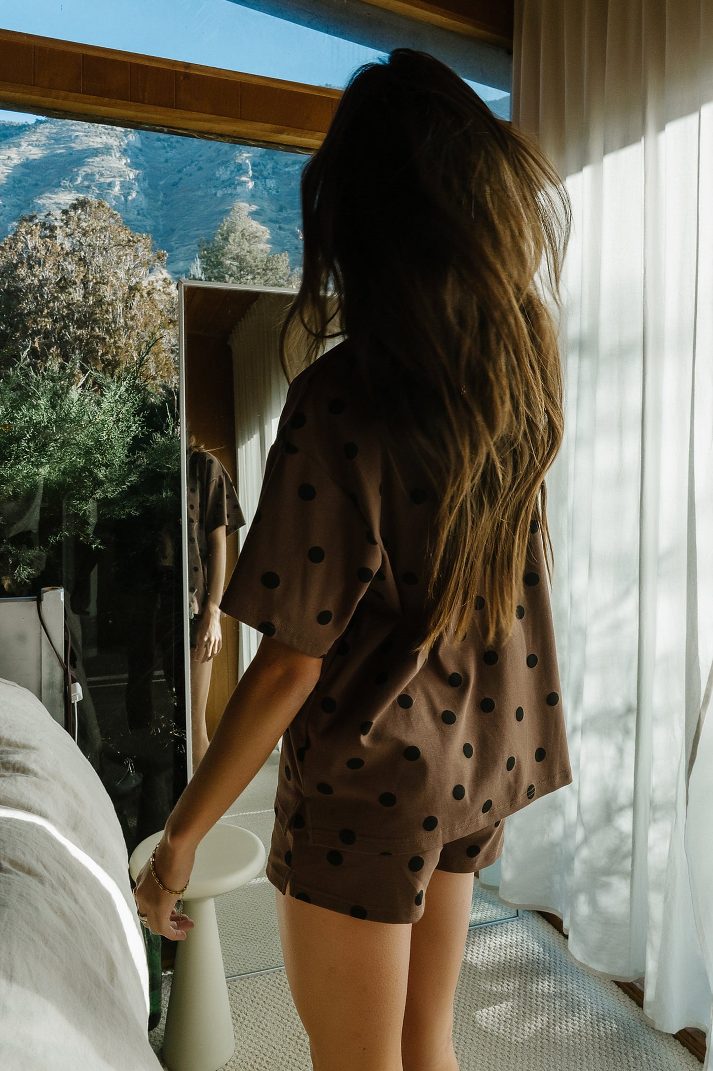 James Polka Dot Shorts in Brown - FINAL SALE