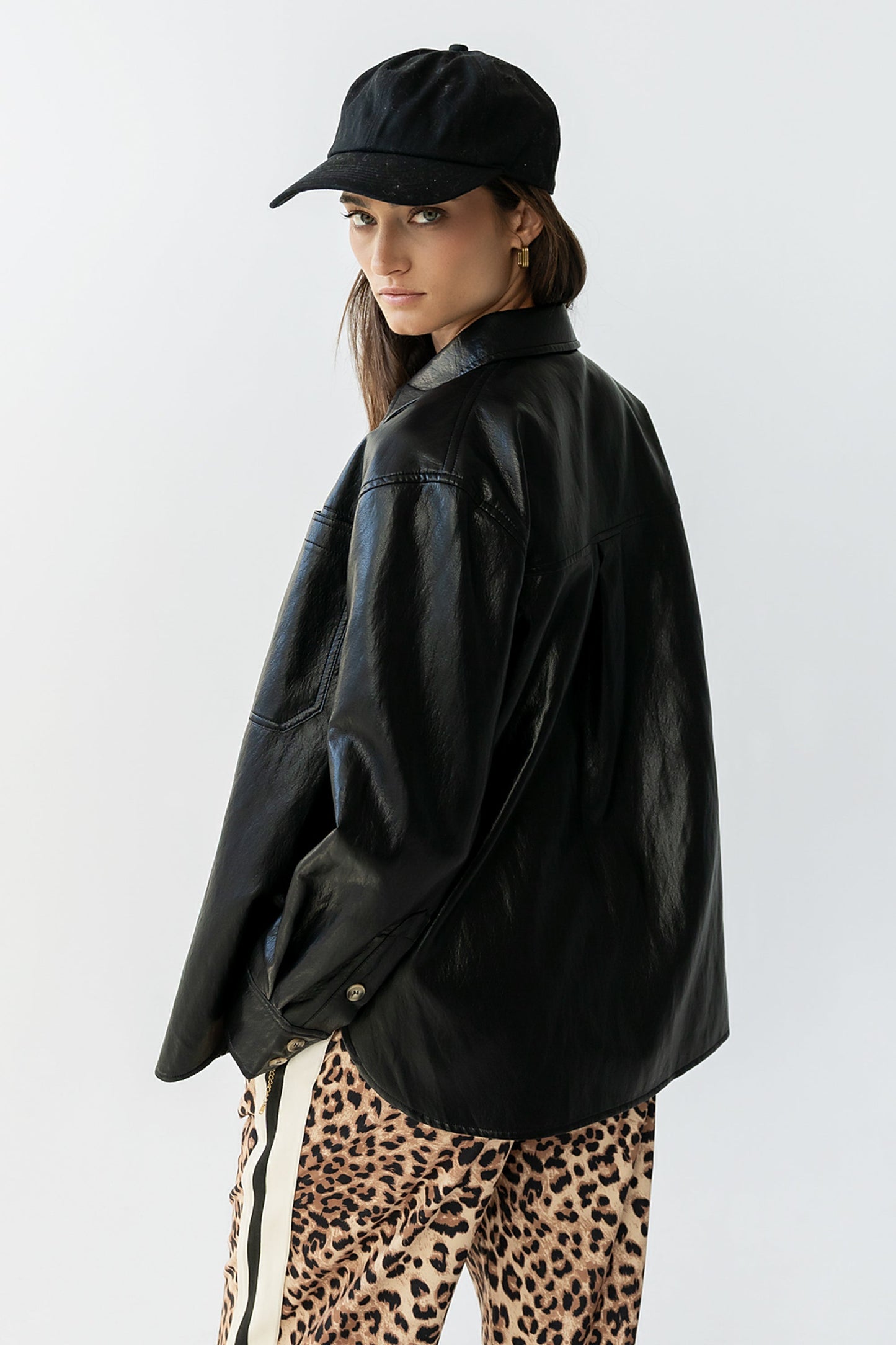 Bruno Vegan Leather Shacket