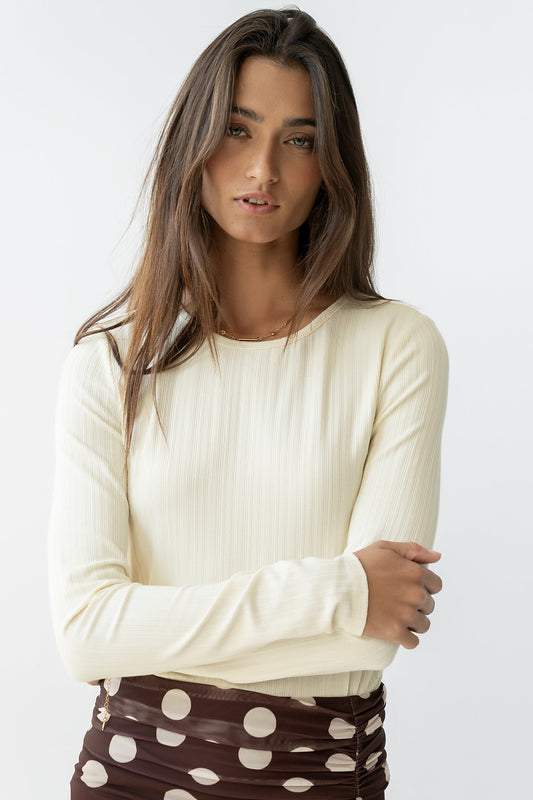 Marceline Textured Top in Cream