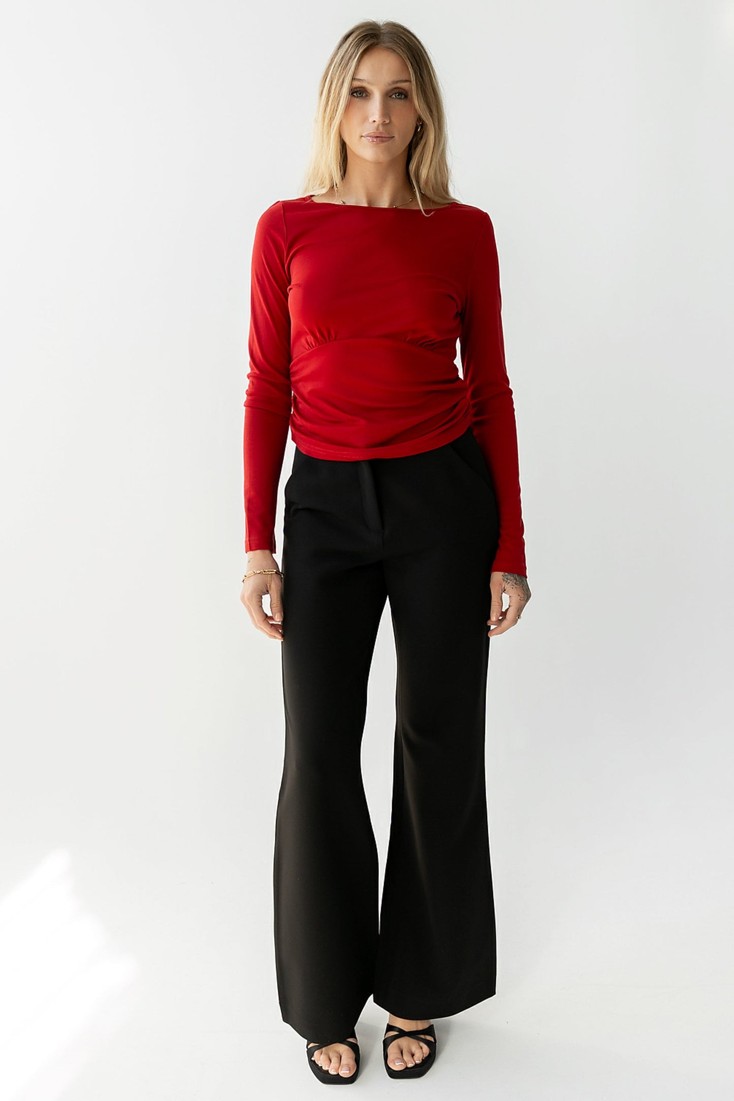 Selena Ruched Top in Red