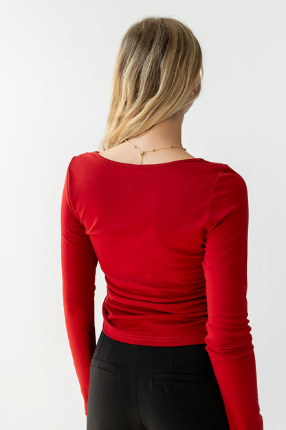 Selena Ruched Top in Red