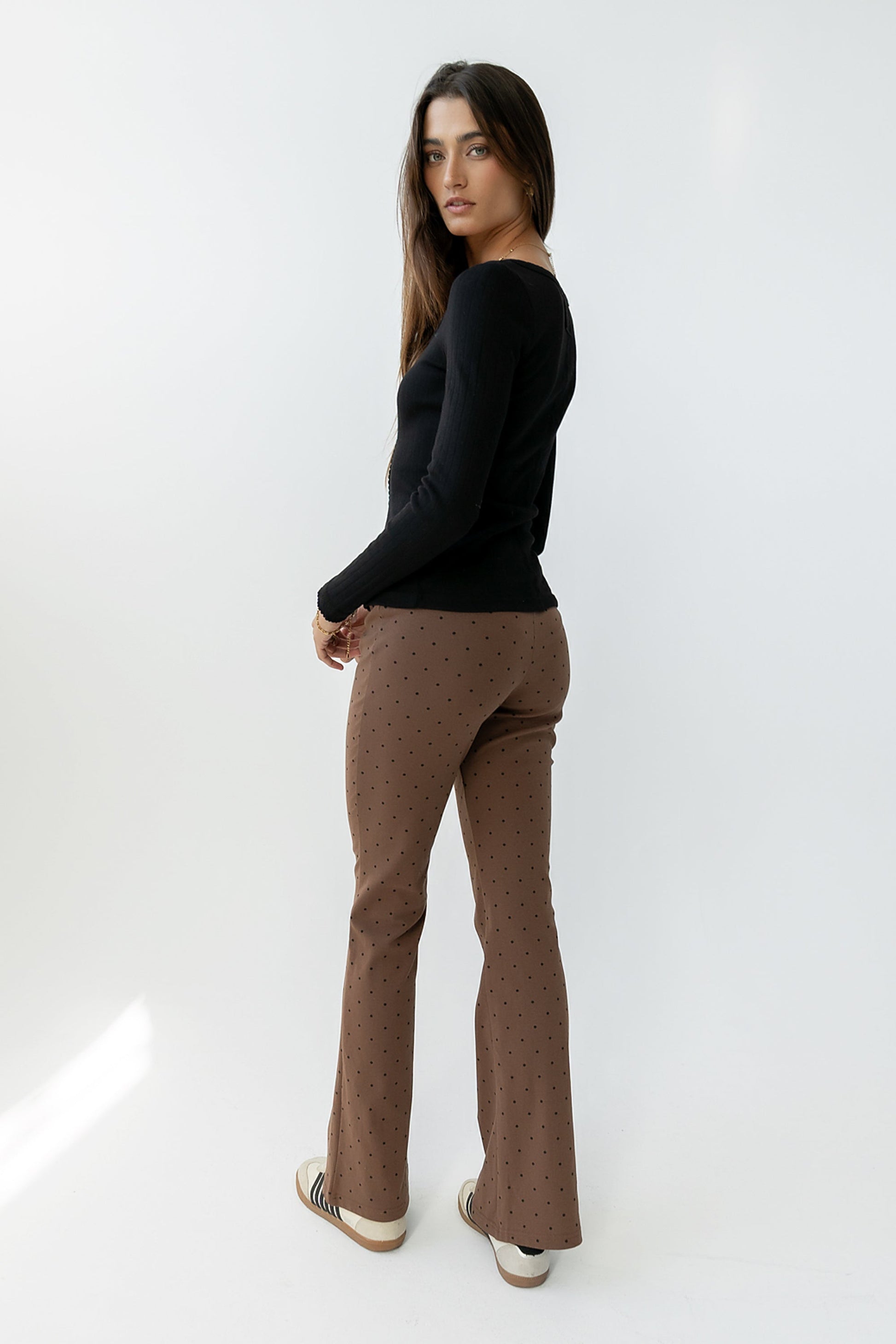 Chloe Polka Dot Pants in Brown