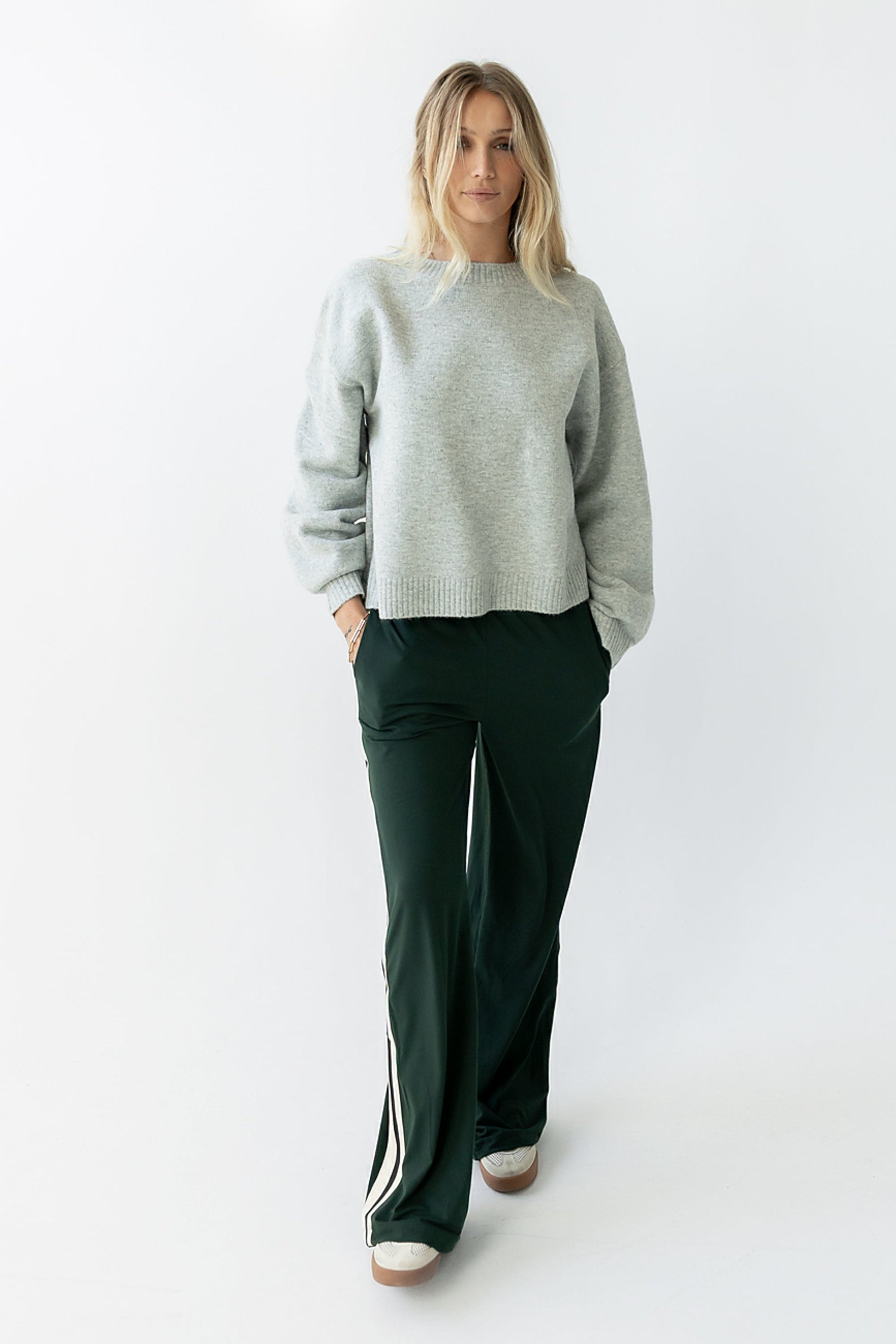Avery Striped Pants in Green - FINAL SALE