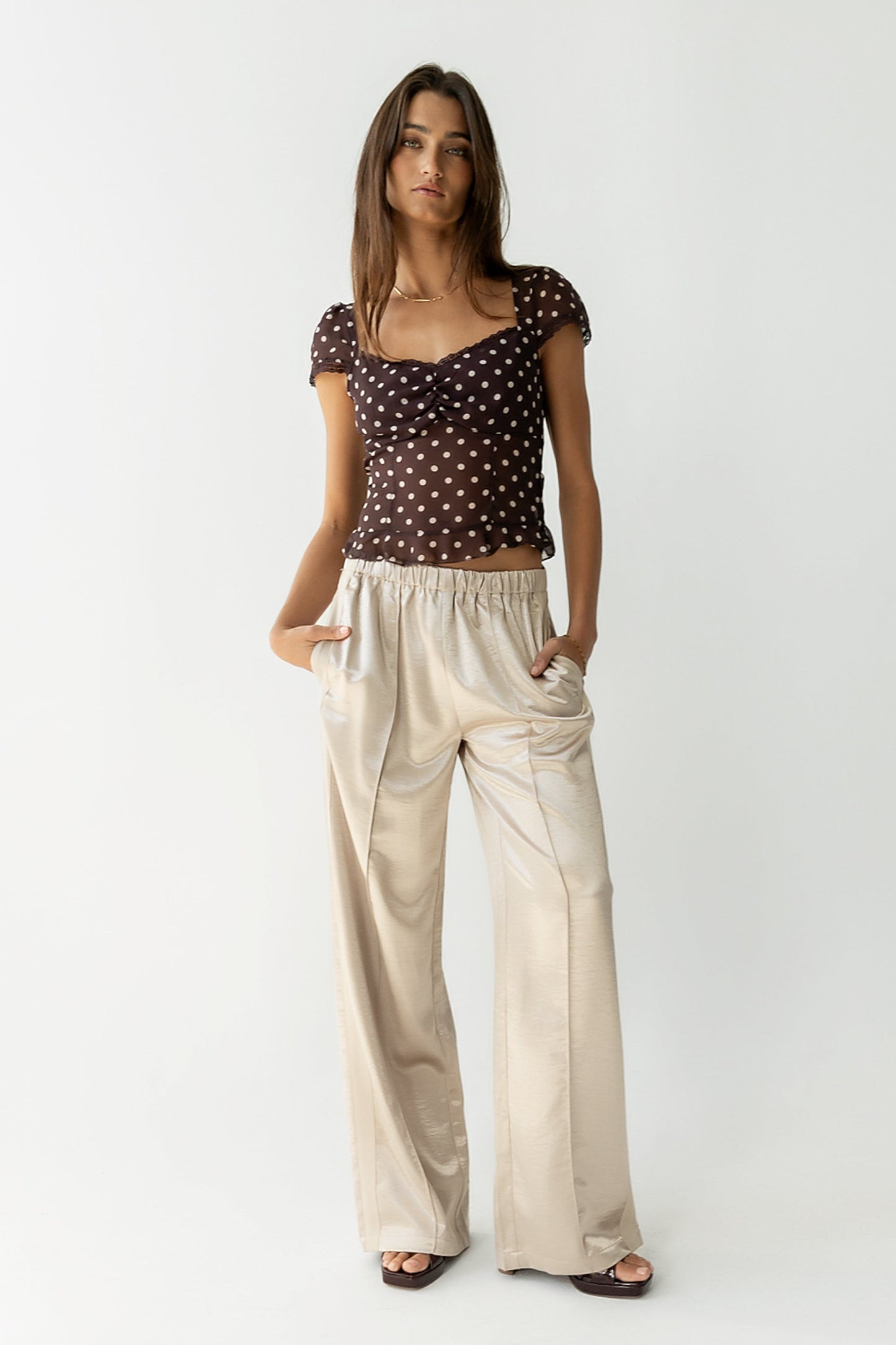 Liam Sheer Polka Dot Top - FINAL SALE