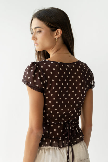 Liam Sheer Polka Dot Top - FINAL SALE