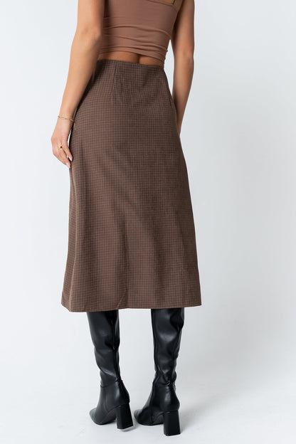 Miley Midi Skirt in Brown - FINAL SALE