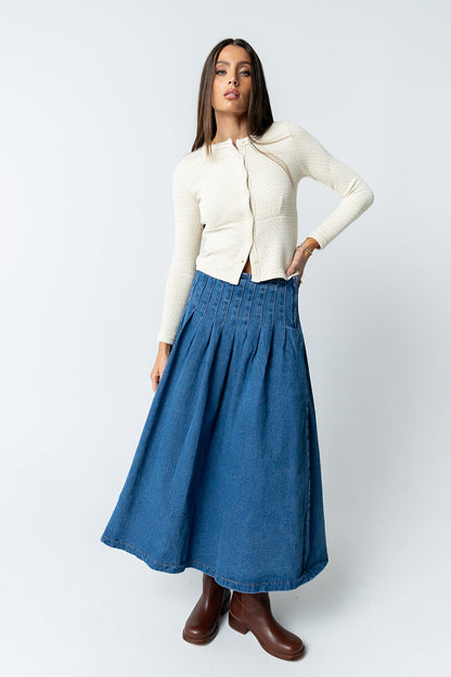 Mindy Button Front Sweater in Multi