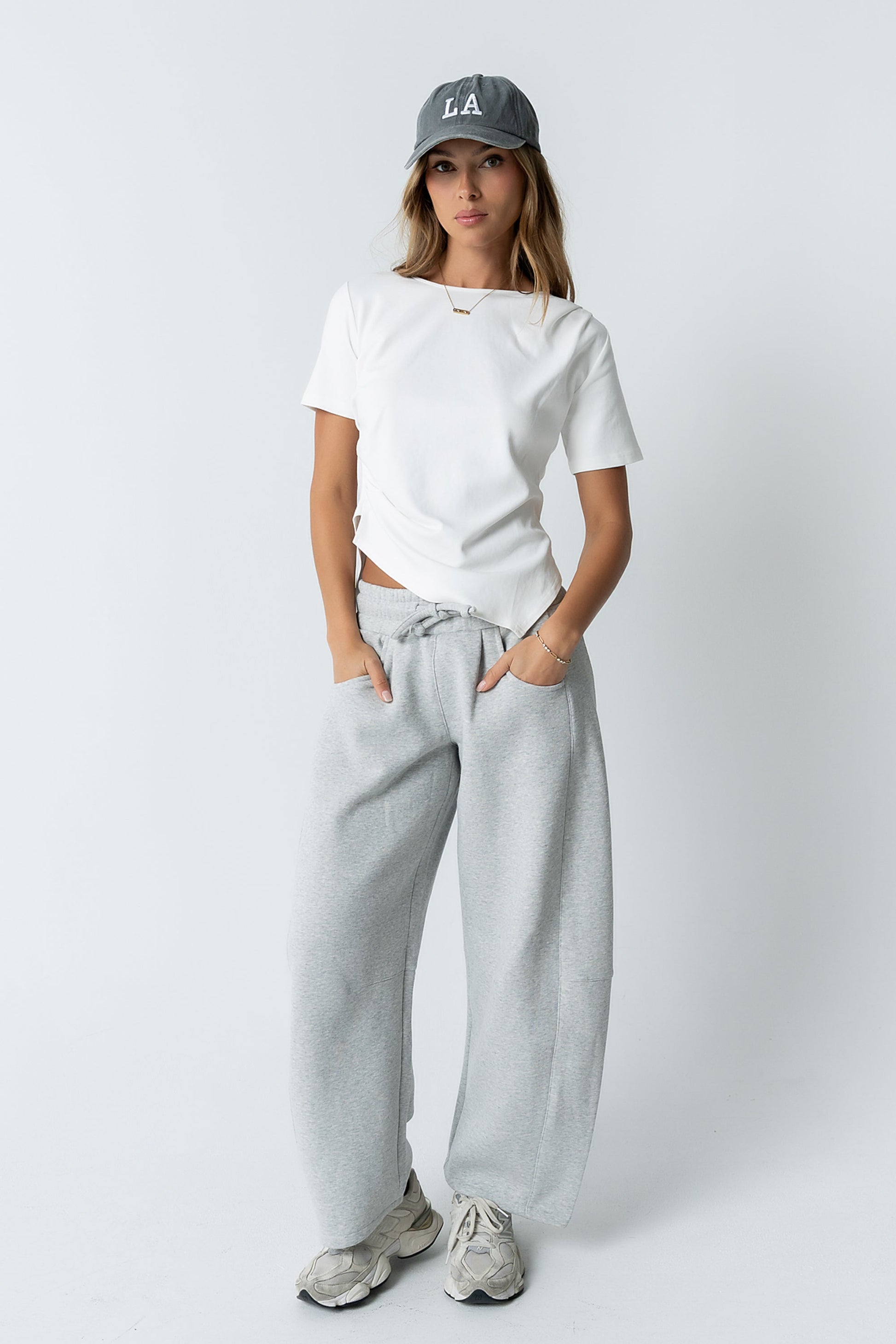 Maribel Barrel Sweatpants in Grey