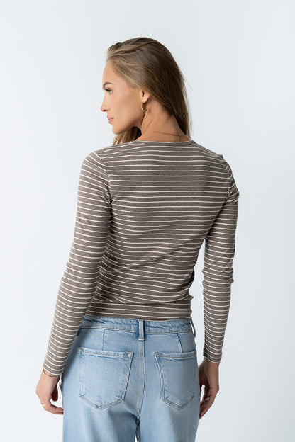Indiana Striped Top in Beige