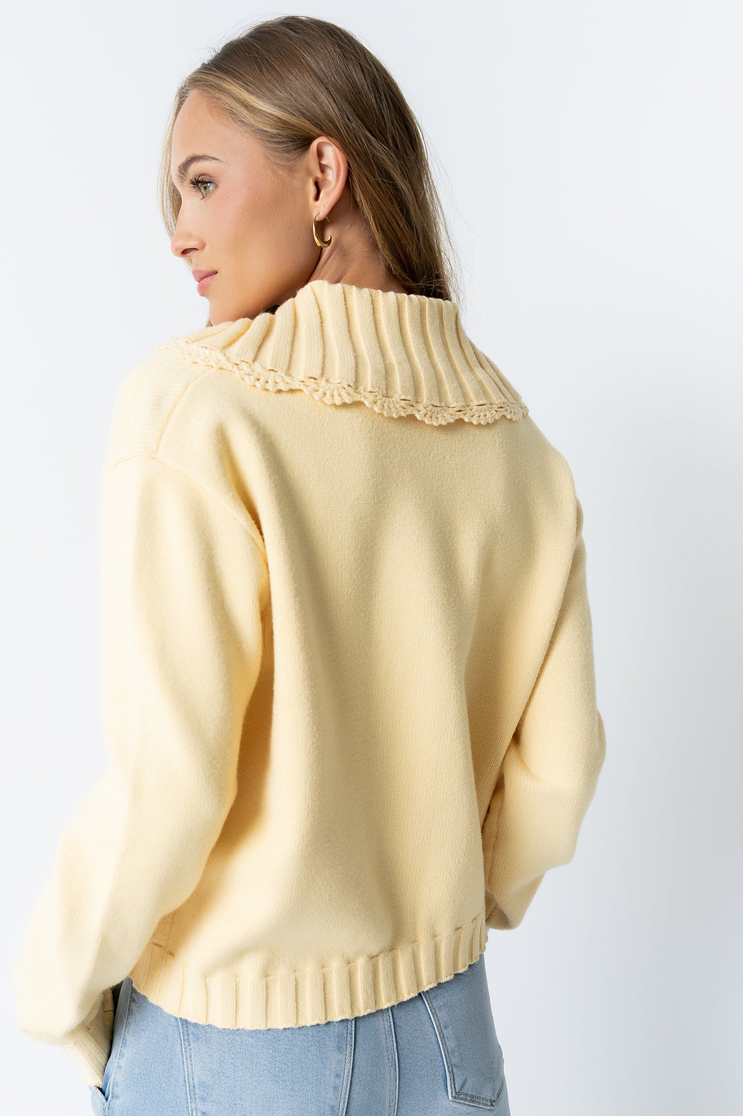 Tacie Knit Cardigan in Butter Yellow