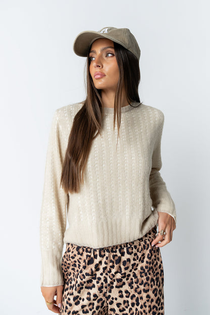 Leo Layered Sweater in Beige