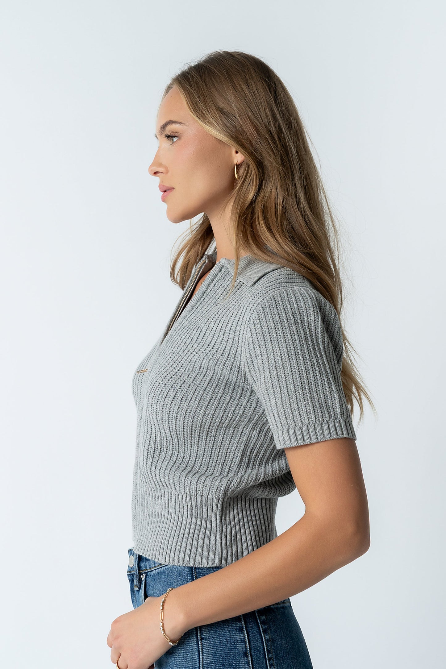 Mandi Knit Sweater in Grey