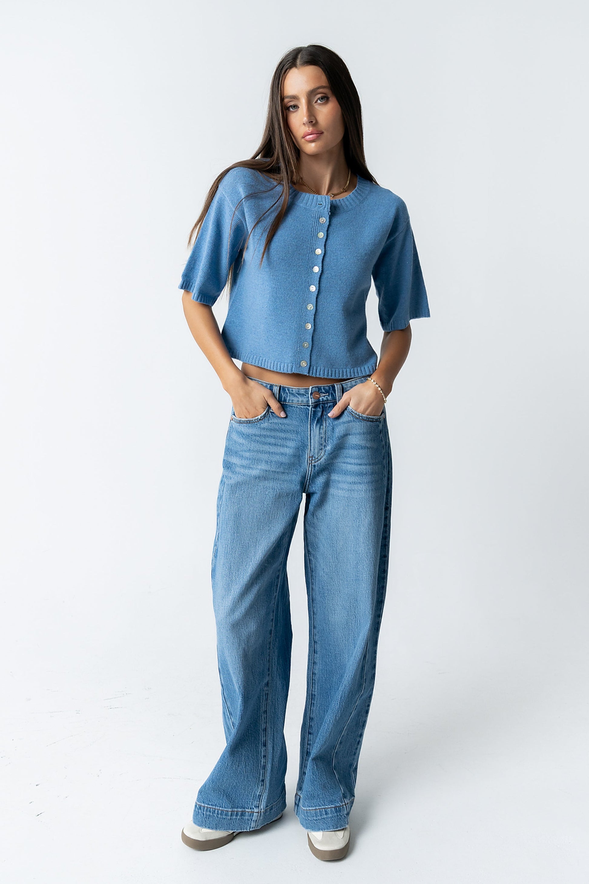 Macey Knit Sweater in Blue