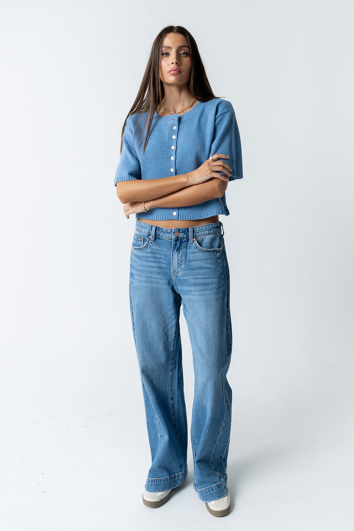 Macey Knit Sweater in Blue