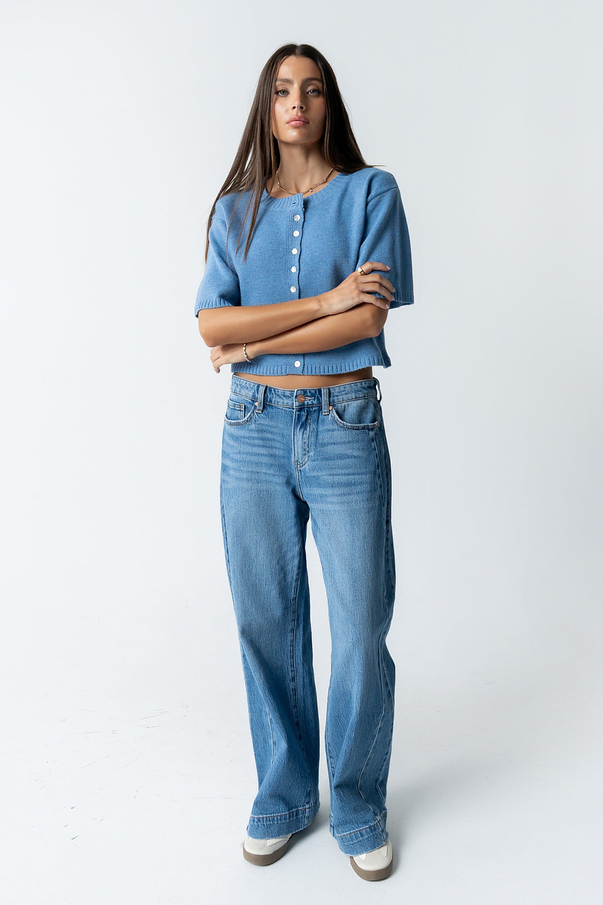 Macey Knit Sweater in Blue
